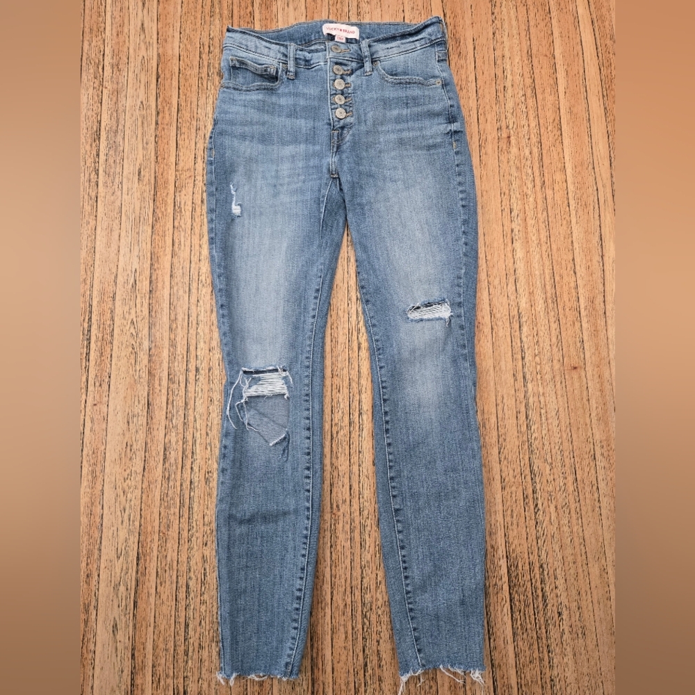 Lucky‎ Brand Jeans Womens 2/26R  Blue Denim High Rise Skinny